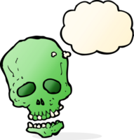 cartoon skull with thought bubble png