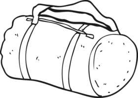 hand drawn black and white cartoon sports bag png