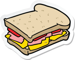 sticker of a cartoon ham sandwich png