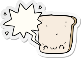 cartoon slice of bread with speech bubble sticker png