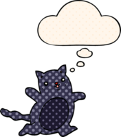 cartoon cat with thought bubble in comic book style png