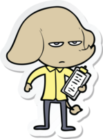 sticker of a annoyed cartoon elephant png