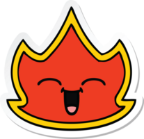 pegatina de un lindo fuego de dibujos animados png