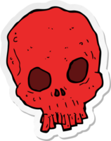 sticker of a cartoon spooky skull png