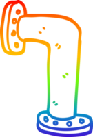 rainbow gradient line drawing of a cartoon water pipe png