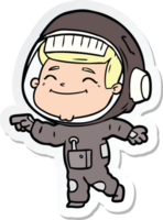 sticker of a happy cartoon astronaut png