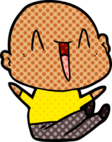 happy cartoon bald man png