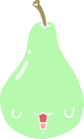 pêra de desenho de estilo de cor plana png