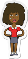 sticker of a cartoon tough woman png