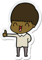 sticker of a happy cartoon boy png