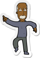 sticker van een cartoon boze oude man png