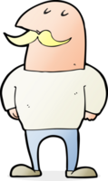 cartoon bald man with mustache png