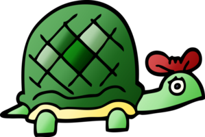 dessin animé doodle tortue drôle png