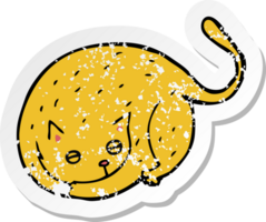 pegatina retro angustiada de un gato de dibujos animados png