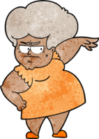 tecknad serie arg gammal kvinna png