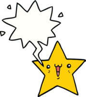 happy cartoon star with speech bubble png