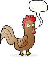 gallo de dibujos animados con burbujas de discurso png