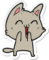 adesivo di un gatto cartone animato felice png