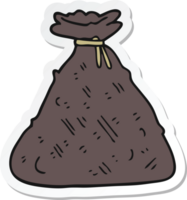 sticker of a cartoon old hessian sack png