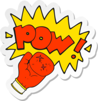 sticker of a cartoon boxing glove punching png
