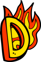 carta flamejante dos desenhos animados png