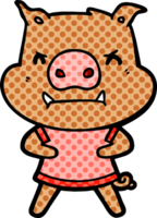 angry cartoon pig png