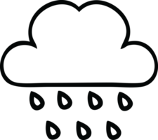 line drawing cartoon of a rain cloud png