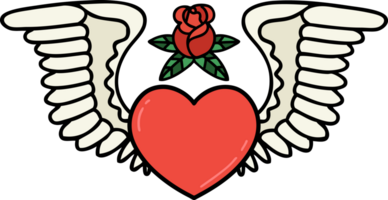 tattoo in traditional style of a heart with wings png