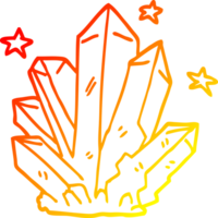 warm gradient line drawing of a cartoon magic crystal png