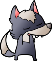 loup de dessin animé en riant png