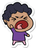 sticker of a cartoon furious man png