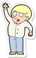 sticker of a cartoon man asking question png