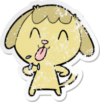 distressed sticker of a cute cartoon dog png