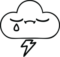 line drawing cartoon of a storm cloud png