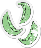 retro distressed sticker of a cartoon peas png