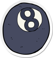 sticker of a cartoon eight ball png