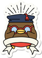 sticker of a tattoo style educated robin png