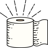 illustratie van een traditioneel tatoeëren stijl toilet papier png