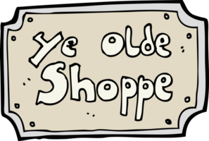 cartoon old fake shop sign png