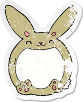 distressed sticker of a cartoon rabbit png