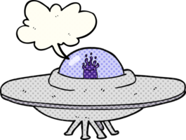 hand drawn comic book speech bubble cartoon flying saucer png