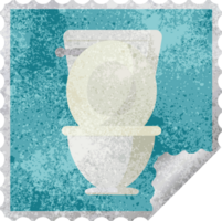 Open toilet grafisch plein sticker postzegel png