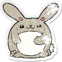 distressed sticker of a cartoon rabbit png