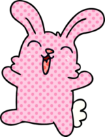 comic book style quirky cartoon rabbit png