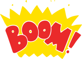 flat color illustration cartoon word boom png