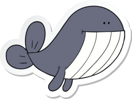 sticker of a cartoon whale png