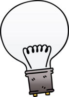 gradient shaded quirky cartoon light bulb png