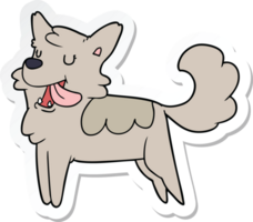 autocollant d'un chien heureux de dessin animé png