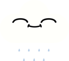 flat color retro cartoon of a rain cloud png