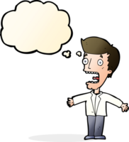 cartoon screaming man with thought bubble png